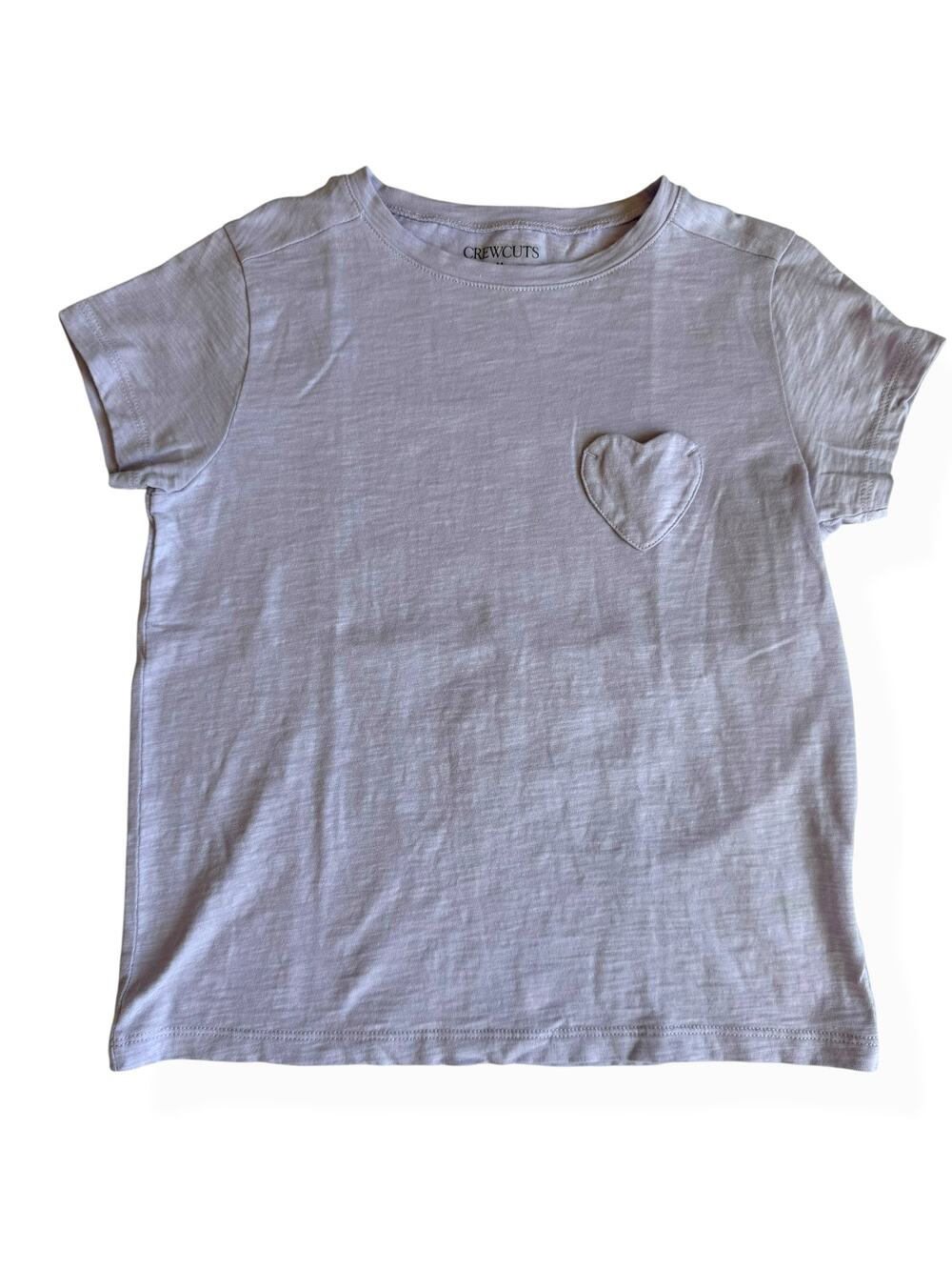 Crewcuts J.Crew Kids Purple Heart Pocket Tee Girls Medium 8-9